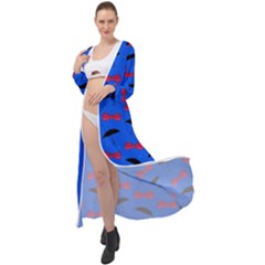 Umbrellas And Bows Maxi Chiffon Beach Wrap