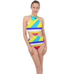 Down Spiral Halter Side Cut Swimsuit by impacteesstreetwearsix