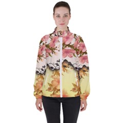 A Touch Of Vintage, Floral Design Women s High Neck Windbreaker by FantasyWorld7