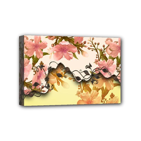 A Touch Of Vintage, Floral Design Mini Canvas 6  X 4  (stretched) by FantasyWorld7