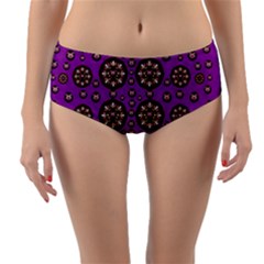 Hearts Of Metal And Flower Wreaths In Love Reversible Mid-waist Bikini Bottoms by pepitasart