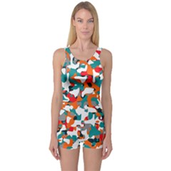 Pop Art Camouflage 1 One Piece Boyleg Swimsuit