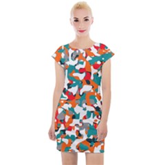 Pop Art Camouflage 1 Cap Sleeve Bodycon Dress