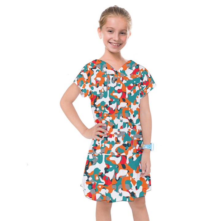 Pop Art Camouflage 1 Kids  Drop Waist Dress