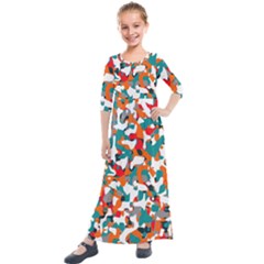 Pop Art Camouflage 1 Kids  Quarter Sleeve Maxi Dress by impacteesstreetweareight