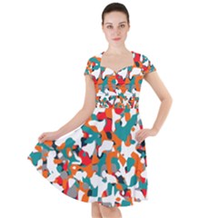 Pop Art Camouflage 1 Cap Sleeve Midi Dress