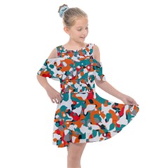 Pop Art Camouflage 1 Kids  Shoulder Cutout Chiffon Dress by impacteesstreetweareight