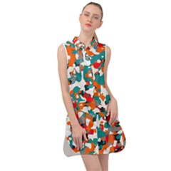 Pop Art Camouflage 1 Sleeveless Shirt Dress