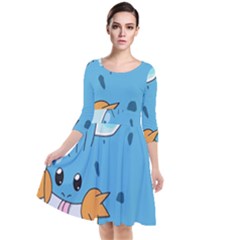 Patokip Quarter Sleeve Waist Band Dress