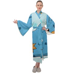 Patokip Maxi Tie Front Velour Kimono by MuddyGamin9