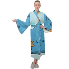 Patokip Maxi Tie Front Velour Kimono by MuddyGamin9