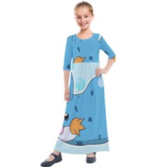 Patokip Kids  Quarter Sleeve Maxi Dress by MuddyGamin9