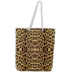 Leopard Skin Full Print Rope Handle Tote (large)