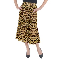 Leopard Skin Midi Mermaid Skirt