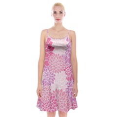 Happy Pink Flowers Spaghetti Strap Velvet Dress by CashewDress