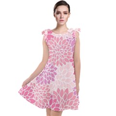 Happy Pink Flowers Tie Up Tunic Dress by CashewDress