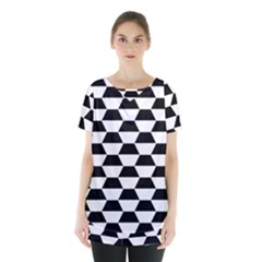 Hexagons Pattern Tessellation Skirt Hem Sports Top