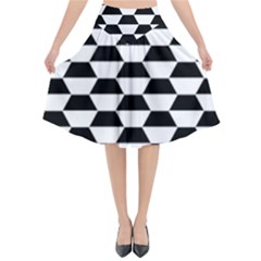 Hexagons Pattern Tessellation Flared Midi Skirt by Mariart