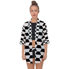 Hexagons Pattern Tessellation Open Front Chiffon Kimono by Mariart