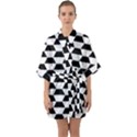 Hexagons Pattern Tessellation Quarter Sleeve Kimono Robe View1