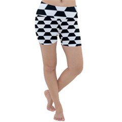 Hexagons Pattern Tessellation Lightweight Velour Yoga Shorts