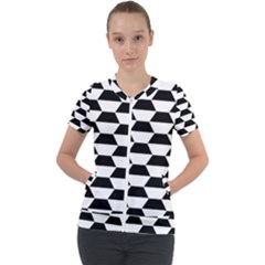 Hexagons Pattern Tessellation Short Sleeve Zip Up Jacket