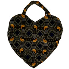 Yin Yang Giant Heart Shaped Tote by ArtworkByPatrick