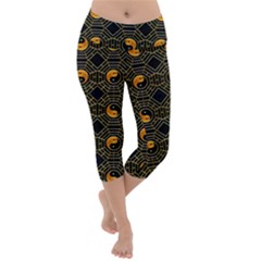 Yin Yang Lightweight Velour Capri Yoga Leggings by ArtworkByPatrick