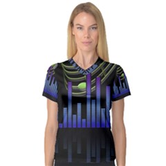 Speakers Music Sound V-neck Sport Mesh Tee