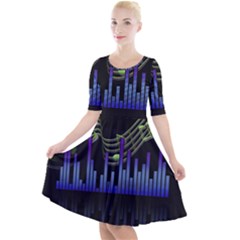 Speakers Music Sound Quarter Sleeve A-line Dress by HermanTelo