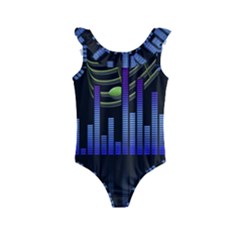 Speakers Music Sound Kids  Frill Swimsuit