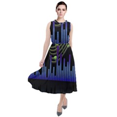 Speakers Music Sound Round Neck Boho Dress