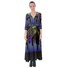 Speakers Music Sound Button Up Maxi Dress