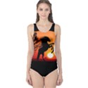 Sunset Horses Shadow One Piece Swimsuit View1