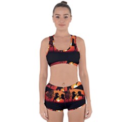 Sunset Horses Shadow Racerback Boyleg Bikini Set by Bajindul