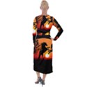 Sunset Horses Shadow Velvet Maxi Wrap Dress View2