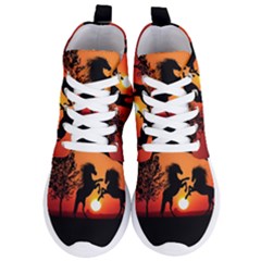 Sunset Horses Shadow Women s Lightweight High Top Sneakers by Bajindul