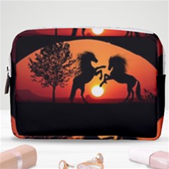 Sunset Horses Shadow Make Up Pouch (medium) by Bajindul