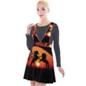 Sunset Horses Shadow Plunge Pinafore Velour Dress View1