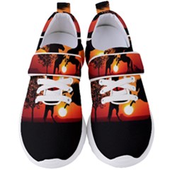 Sunset Horses Shadow Women s Velcro Strap Shoes by Bajindul