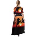 Sunset Horses Shadow Waist Tie Boho Maxi Dress View2