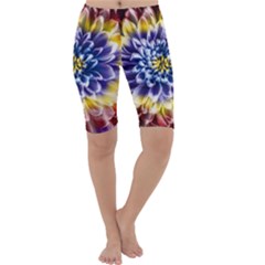 Rainbow Chrysanthemum Cropped Leggings  by bloomingvinedesign