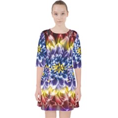 Rainbow Chrysanthemum Pocket Dress by bloomingvinedesign