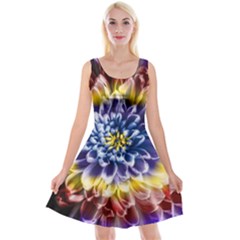 Rainbow Chrysanthemum Reversible Velvet Sleeveless Dress by bloomingvinedesign