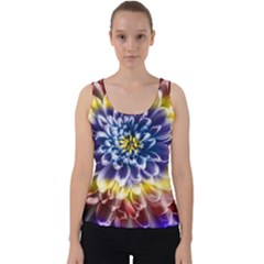 Rainbow Chrysanthemum Velvet Tank Top by bloomingvinedesign