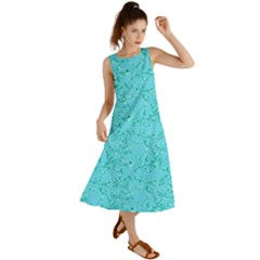 Aqua Flora Summer Maxi Dress