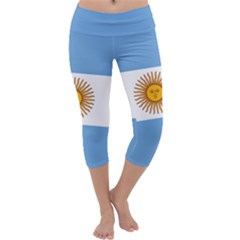 Argentina Flag Capri Yoga Leggings by FlagGallery