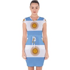 Argentina Flag Capsleeve Drawstring Dress  by FlagGallery