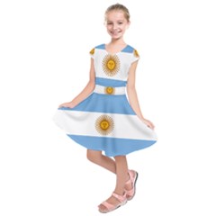 Argentina Flag Kids  Short Sleeve Dress by FlagGallery