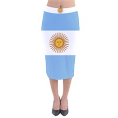 Argentina Flag Velvet Midi Pencil Skirt by FlagGallery